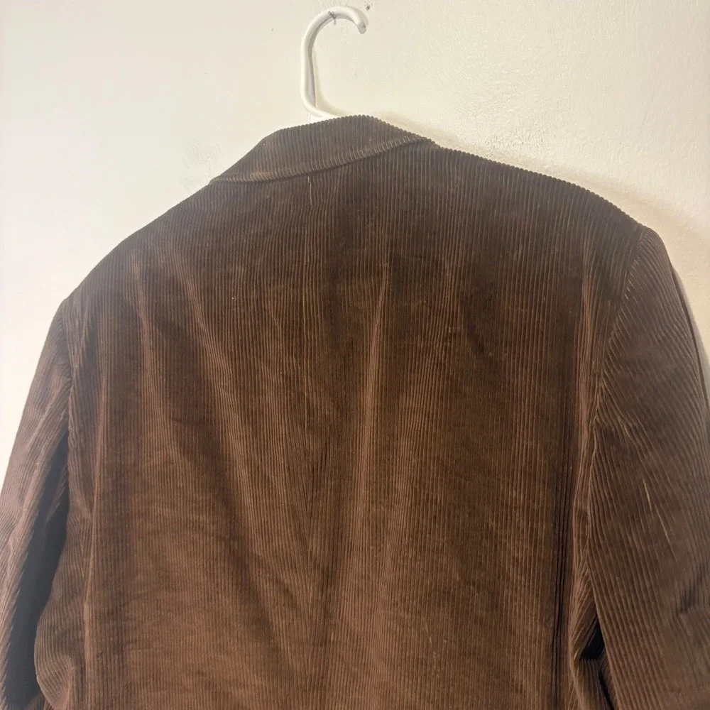 Stafford Corduroy Blazer‎ Mens 42R Brown Elbow Patches 2-Button Academia Grandpa